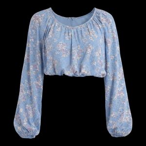 Floral Blue Women's Crop Top